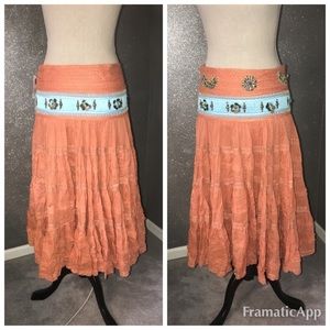 Vintage Spy zone exchange embellished long skirt